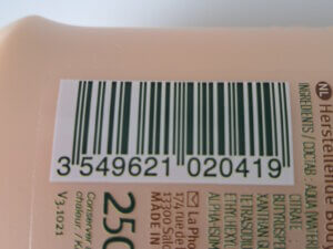 Code-barres du lait corps réparateur au beurre de karité du Petit Olivier